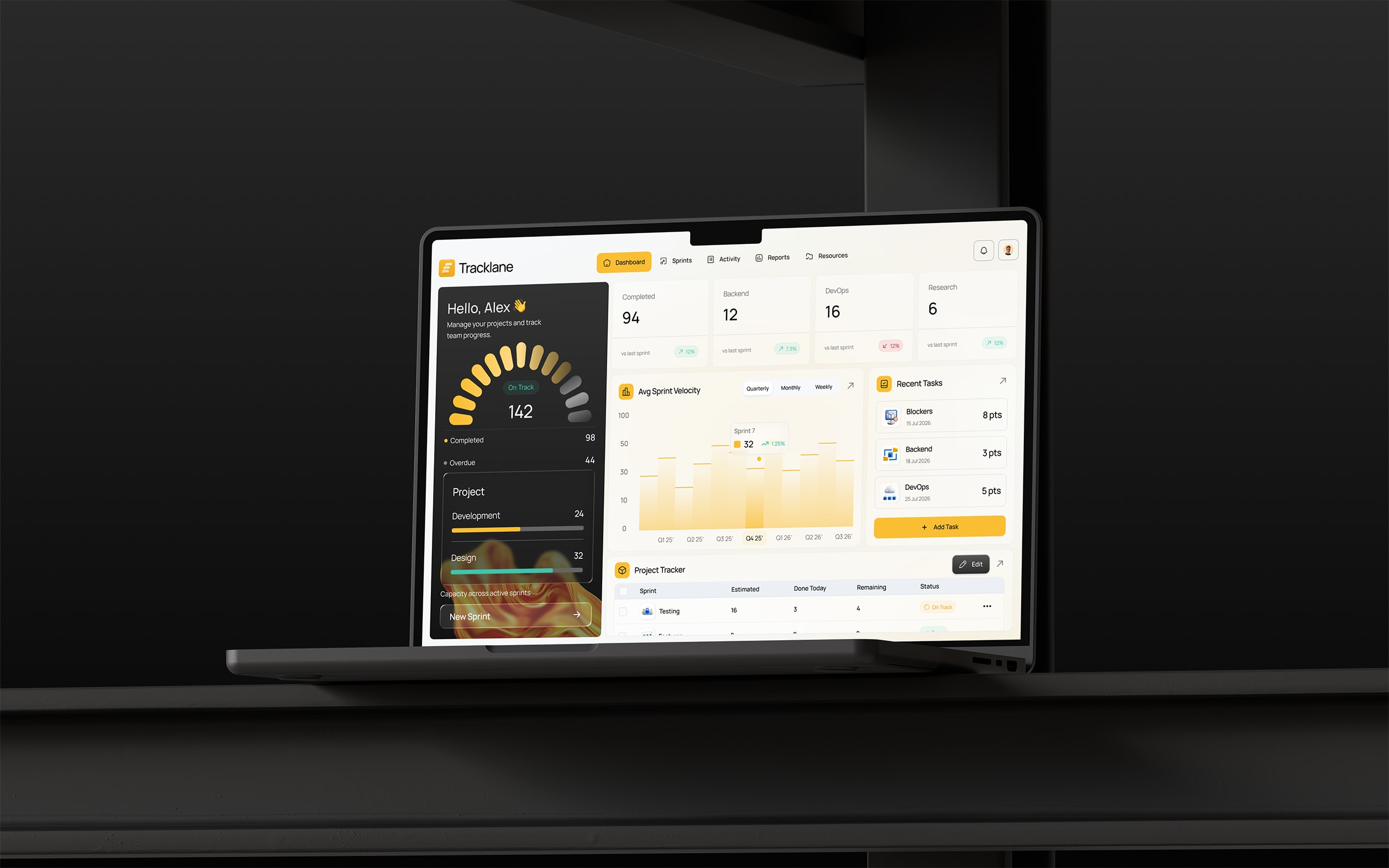 Tracklane — project management dashboard