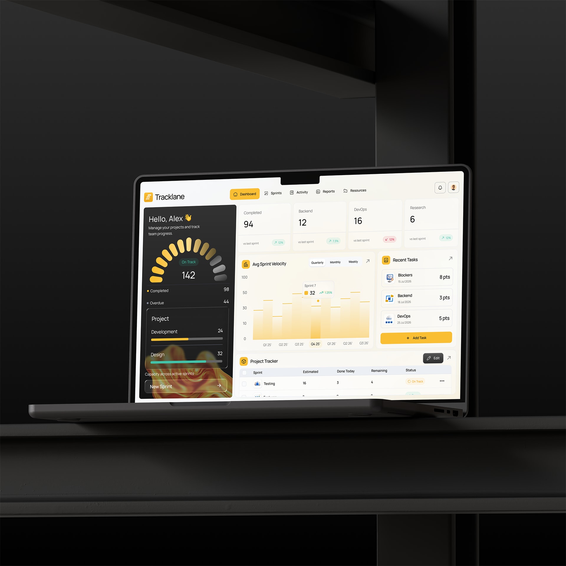 Tracklane — project management dashboard